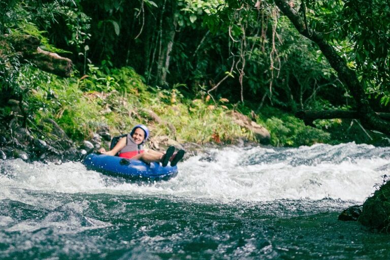 Tubing down A moment of tubing down Rio Celeste Costa Rica part of the Tubing Tour of Onca Tours
