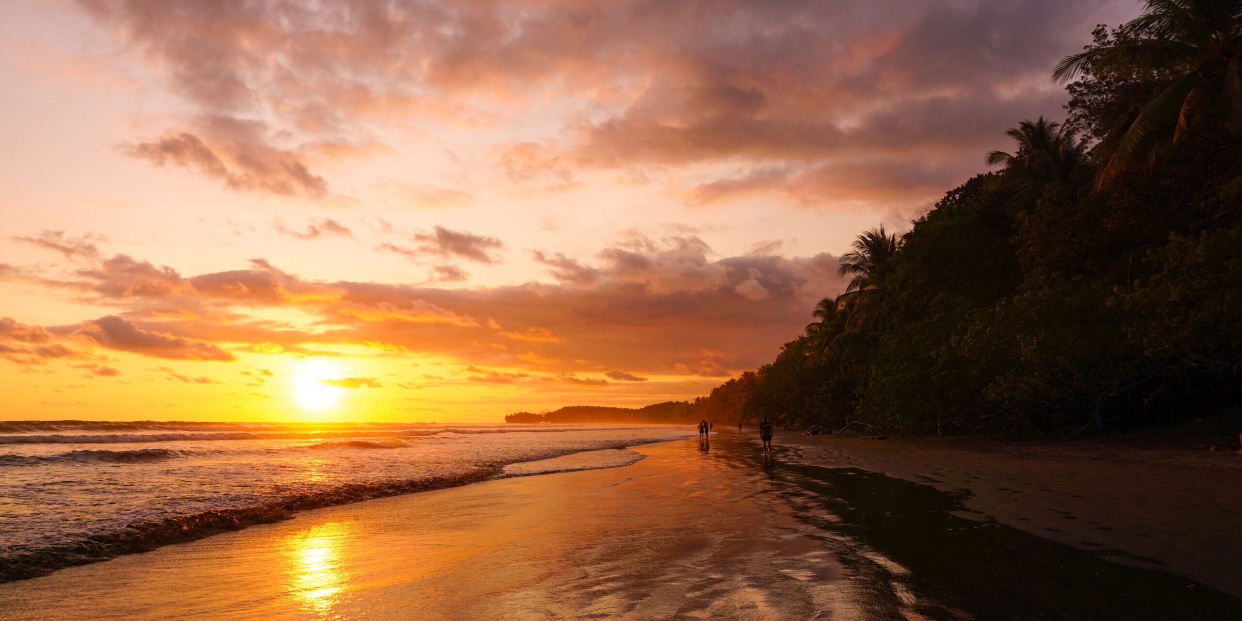 Sunset at Marino Ballena National Park in Costa Rica